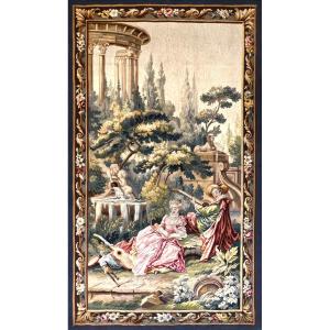 Tapestry From The Aubusson Manufacture, Country Scene, 1m95hx1m15l - N° 1060
