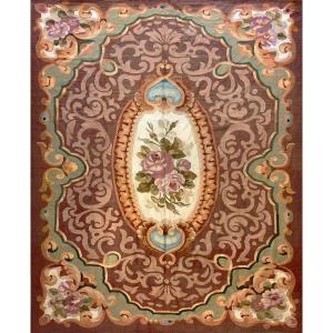 Aubusson Manufacture Carpet, 19th Century, Napoleon III Style - 2m25x1m80 - Tapestry No. 1071