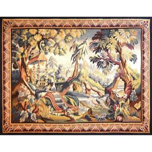 Tapestry From The Aubusson Manufactory, Scène Exotique - L1m88xh1m46 - No. Carpet 1240