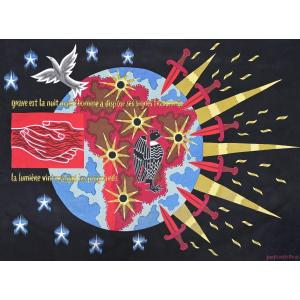 Jean Picart Le Doux, Homage To Pablo Neruda - Signed Serigraph Tapestry, Bolduc - No. 1463