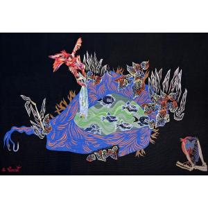 Blue Coral, Jean Lurçat - Atlerie Suzanne Goubely Gatien, Aubusson Tapestry 20th - N 1416