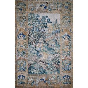 Tapestry Manufacture Des Flandres "court Scene", Circa 1600 - 320hx200l - No. 1456
