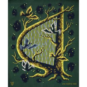 Jean Picart Le Doux, Little Wood Harp - Aubusson Tapestry, Maison Berthaut - No. 1536