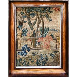 18th Century Needlepoint Painting, Pétanque Game - 57x70 Cm - No. 1561