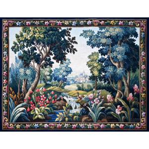 Greenery Tapestry Signed Manufacture Aubusson 19th Century - L165xh120cm - No. 1555