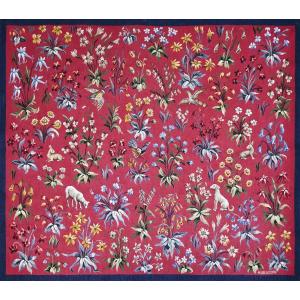 Mille-fleurs Tapestry Signed Manufacture Aubusson - 19th Century - 152lx125h - No. 1562