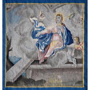 Tapestry Fragment, Flanders 17th Century – The Assumption Of Mary - No. 1565