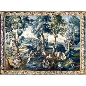 French Greenery Tapestry  Manufacture Royale Aubusson 18th After Jean-baptiste Oudry - No. 1570