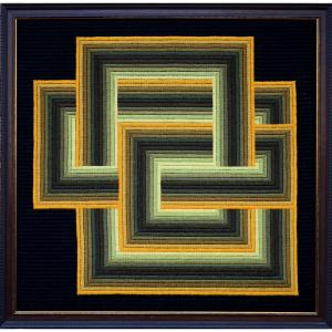 Patrice Allard, Kinetic Tapestry Painting, Vasarely School - Circa 1970 - No. 1591