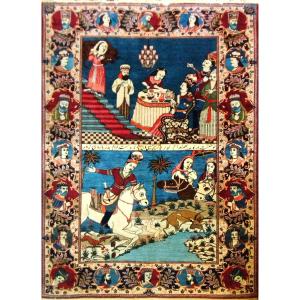 Kashan Persian Carpet - Book Of Kings (shâhnâmeh), The Arrow Of Justice And The Milkmaid - No. 1564