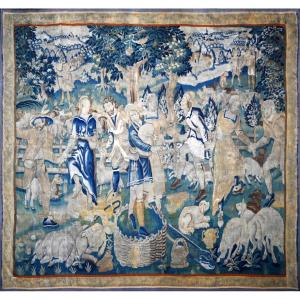 The Village Festival, 17th-century Flemish Tapestry - Dimensions 338x275 - No. 1048