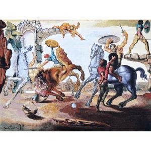 The Tapestry Of "battle Over A Dandelion" By Salvador Dali - No. 1608