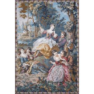 Tapestry Weaving Art By Lys Jacqurd - The Swing After Jean-honoré Fragonard - No. 1620