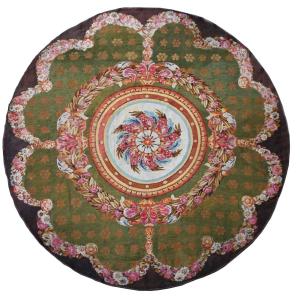 Sumptuous Circular Aubusson Carpet – Empire Period, 19th Century - No. 1598