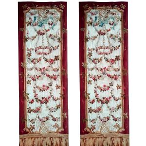 Pair Of 19th-century Tapestry Door Curtains From The Aubusson Manufactory - No. 1082