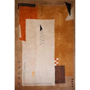 French Carpet, Toulemonde Bochart Factory, "argonauts" By Jean-jacques Beaumé - No. 1642