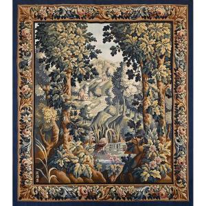 Verdure d'Aubusson Tapestry - Atelier Tabard - Heron Landscape - 170x155 Cm - N° 1659