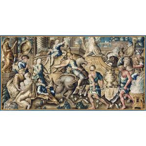 17th-century Aubusson Tapestry, l'Entrée d'Alexandre Dans Babylone After Charles Le Brun -n 1610