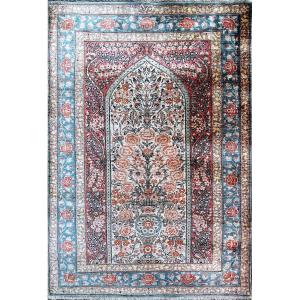 Ghoum (qom) Oriental Rug - 100\% Silk - Handmade - Iran - Exceptional Piece - N° 1198