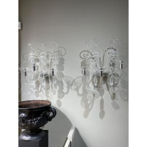 Large Pair Of Venini Wall Lights