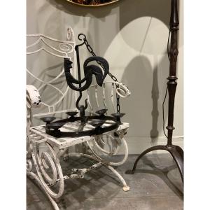Pair Of Iron Chandeliers Atelier De Marolles 