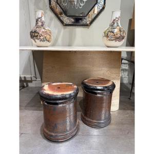 Pair Of Ceramic Stools Circa 1950