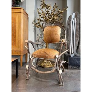 Large Deer Antler Armchair Circa 1950