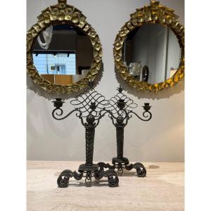 Pair Of Circadian Candlesticks 1940 Italy