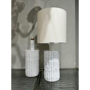 Pair Of Ceramic Lamps Circa 1970