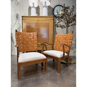 Pair Of Armchairs Circa 1950 Netherlands