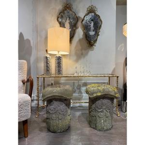 Pair Of Cement Stools By Hoganas, Sweden, 1970