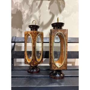 Pair Of Aldo Tura Lamps, Italy, 1970