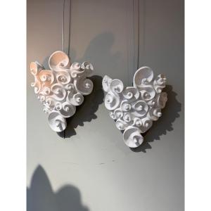 Pair Of Jean Boggio Plaster Sconces Circa 1980