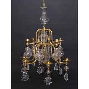 Chandelier By Eric Hoglund Circa 1970 Suede