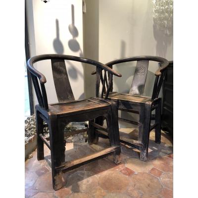 Pair Of XIXth Chinese Armchairs