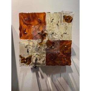 Pair D Wall Lamps Venini Italy Circa 1970