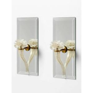 Pair Of Seguso Sconces Italy 1950