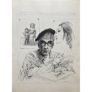 Foujita (1886 - 1968), Self-portrait With A Beret