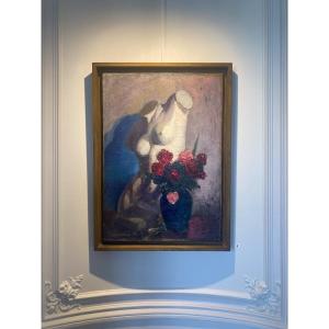 Laprade, Still Life With Bust, Oil On Canvas