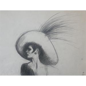 René Gruau, With Panache, Pencil Drawing