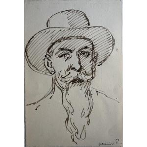 Steinlen, Portrait Of Zo d'Axa, 1921, Ink