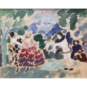 Charles Dufresne, Carnaval, Circa 1910, Oil On Paper