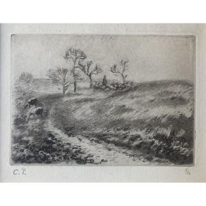 Camille Pissarro, Landscape With Shepherd And Sheep, Osny, 1883
