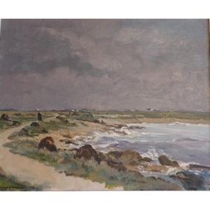 René Aubert (1894-1977) "seaside In Brittany"
