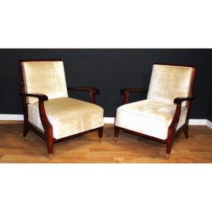 Pair Of Art Deco Armchairs In The Style Of André Arbus