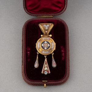 19th Century Gold And Micro-mosaic Medallion Pendant