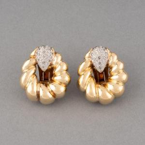 Vintage Gold And Diamond Earrings