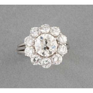 Vintage French Ring In Gold And 5.30 Carats Of Diamonds