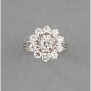 Vintage French Ring In Gold And Diamonds