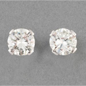 Pair Of 3.23 Carat Diamond Stud Earrings